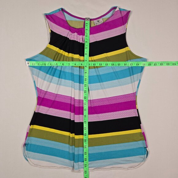 Worthington Multicolor Striped Sleeveless Blouse Summer Brights Size L‎ - Picture 7 of 9